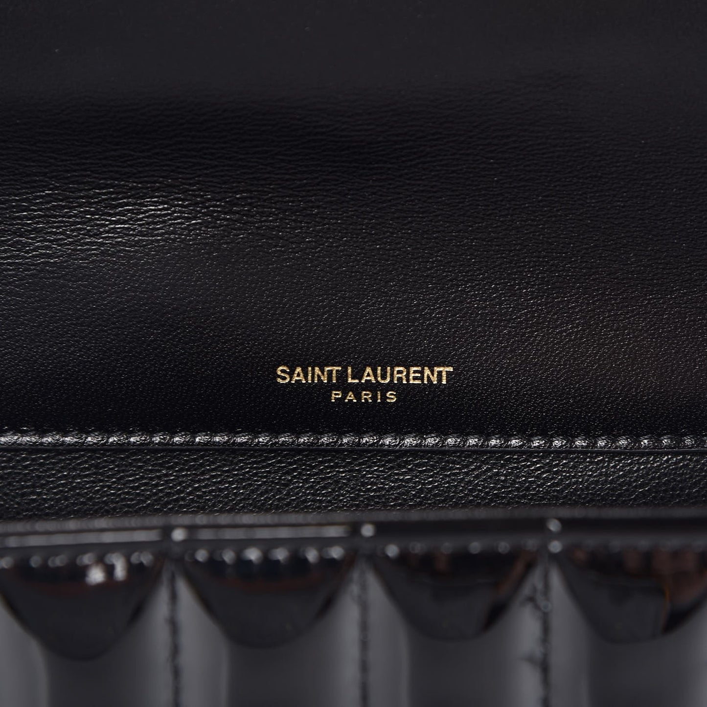 Patent Matelasse Monogram Large Vicky Chain Bag Black