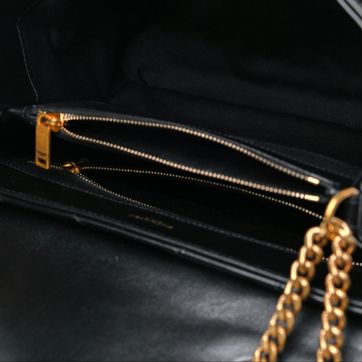 Calfskin Y Quilted Monogram Medium Loulou Chain Satchel Black