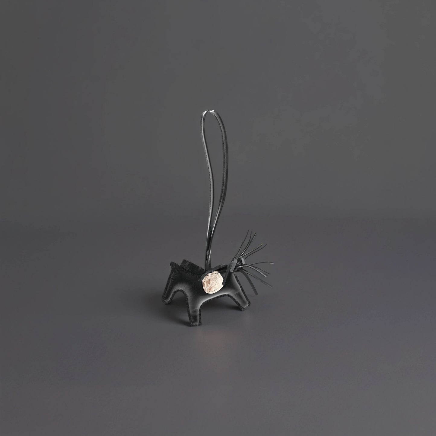 Milo Lambskin Matte Niloticus Crocodile Himalaya Touch Grigri Rodeo Horse Bag Charm PM Black White