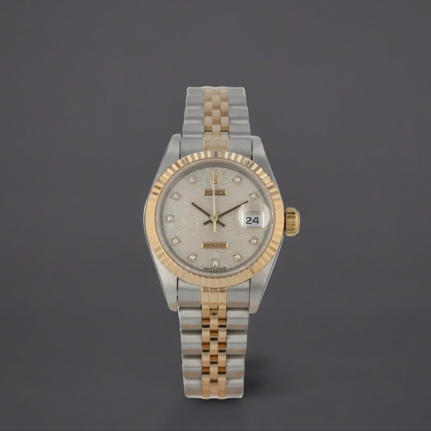 Rolex Datejust 26mm Steel Yellow Gold Diamond Dial Ladies Watch