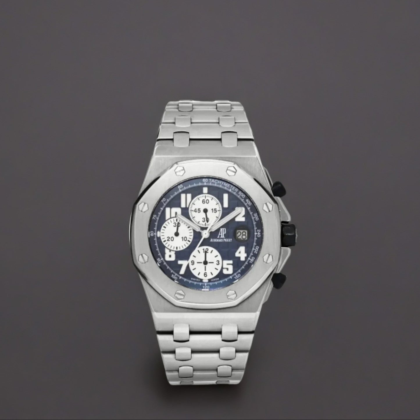 Stainless Steel 42mm Royal Oak Offshore Chronograph Automatic Watch Blue