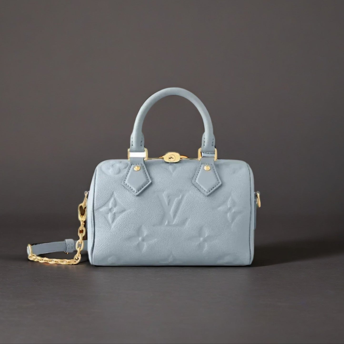 Metallic Empreinte Monogram Giant Speedy Bandouliere 20 baby blue