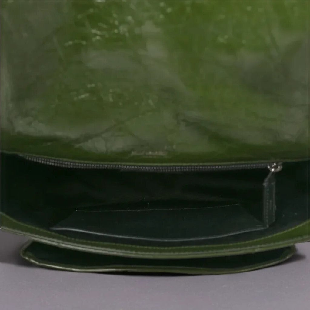 Crinkled Calfskin Matelasse Monogram Medium Niki Chain Satchel Military Olive