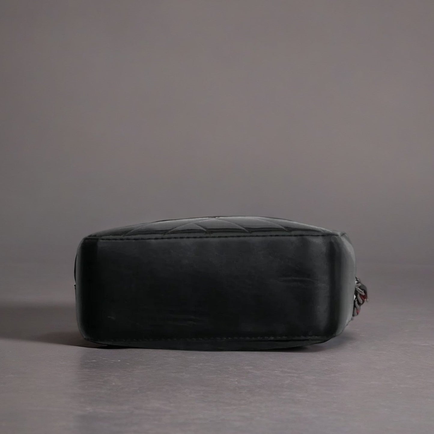 Patent Quilted Tassel Camera Case Black