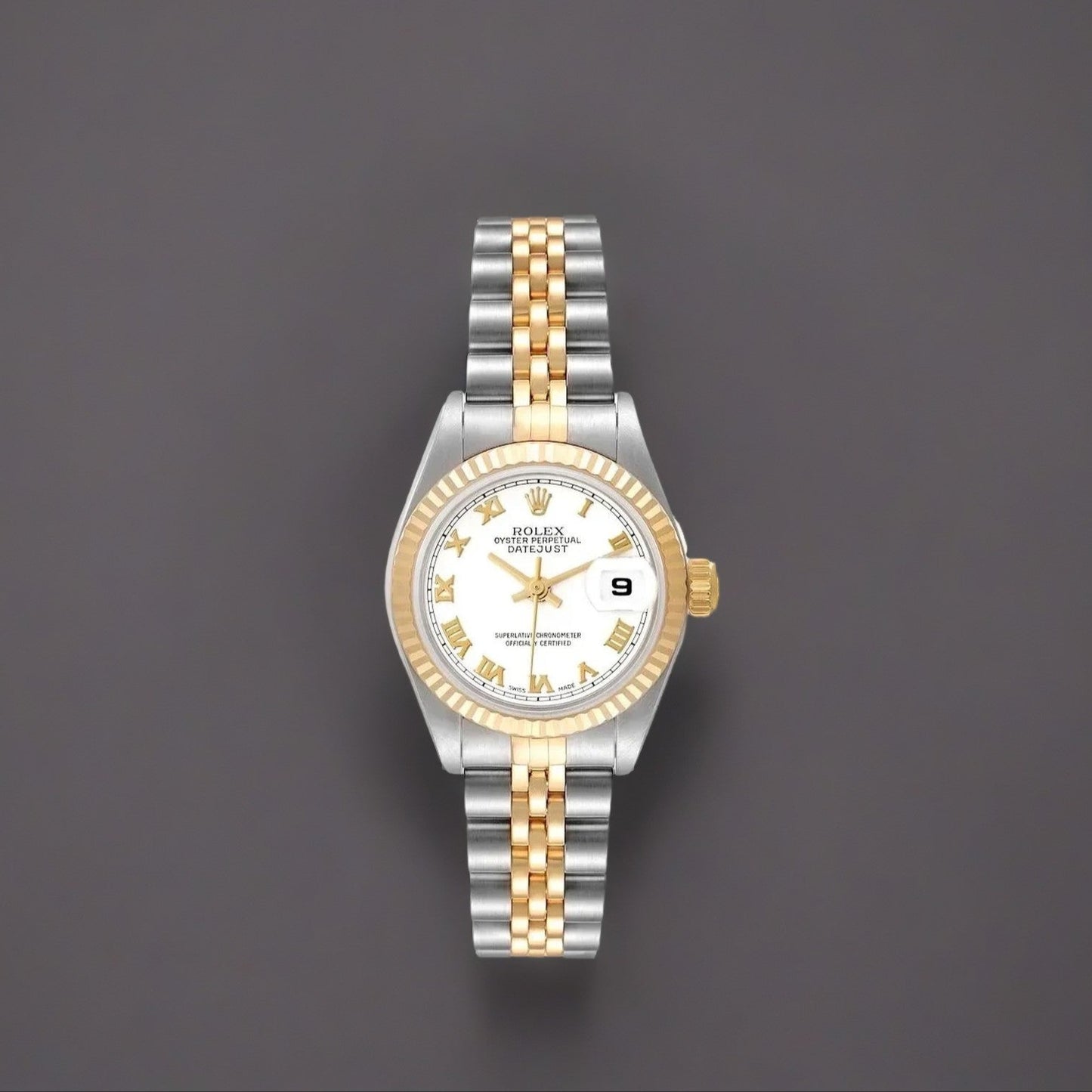 Rolex Datejust 26mm Steel Yellow Gold White Dial Watch