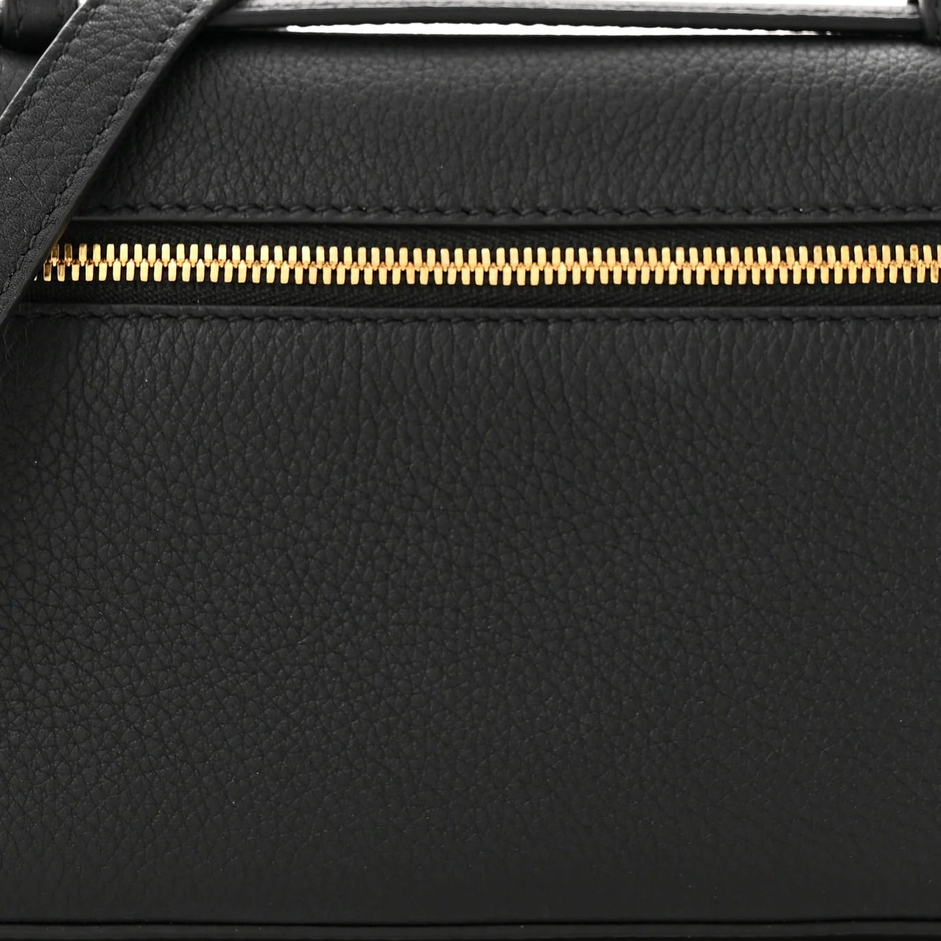 Loro Piana Grained Calfskin L19 Extra Pocket Pouch Black