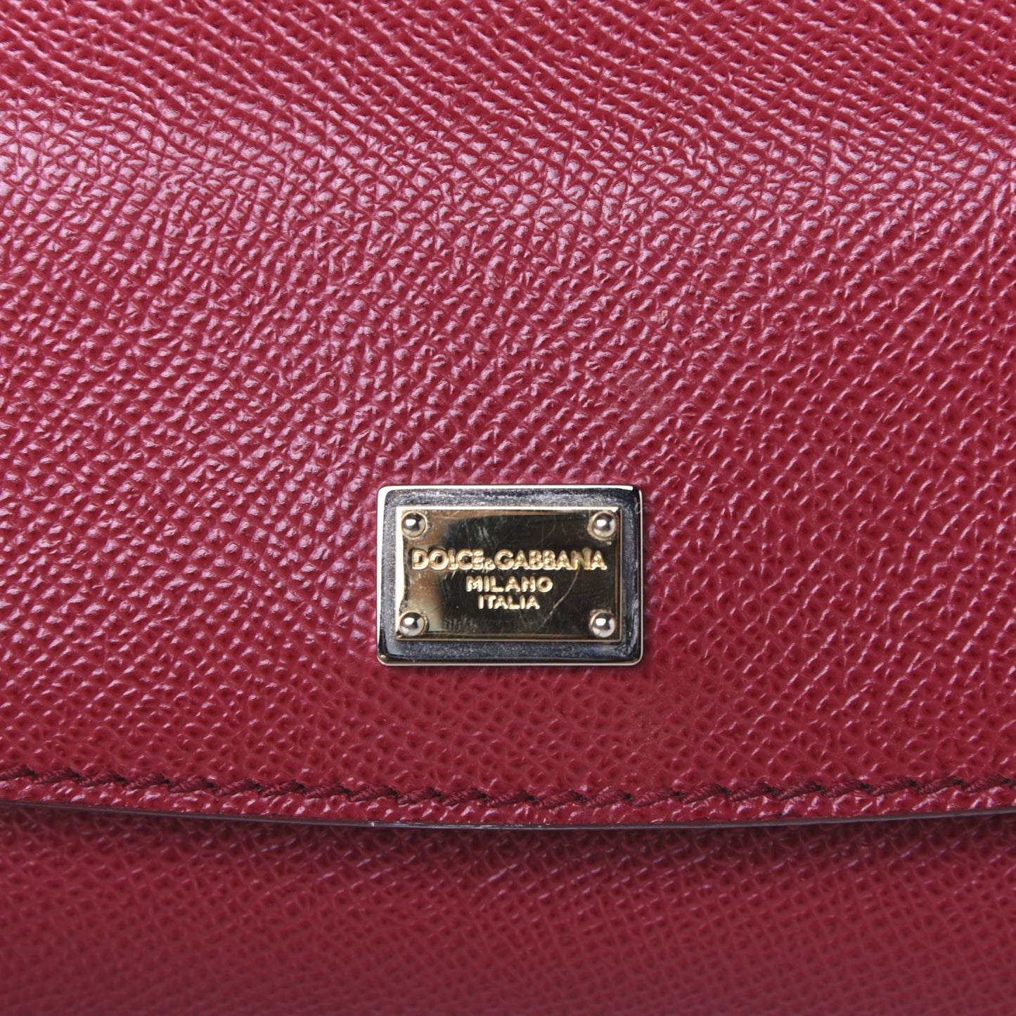 DOLCE & GABBANA Dauphine Micro Miss Sicily Satchel Dark Red