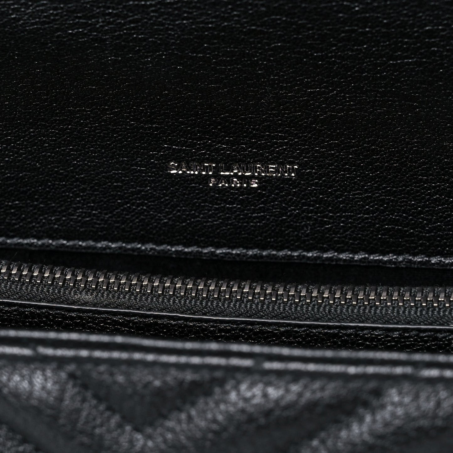 Sheepskin Matelasse Chevron Monogram Large College Satchel Black