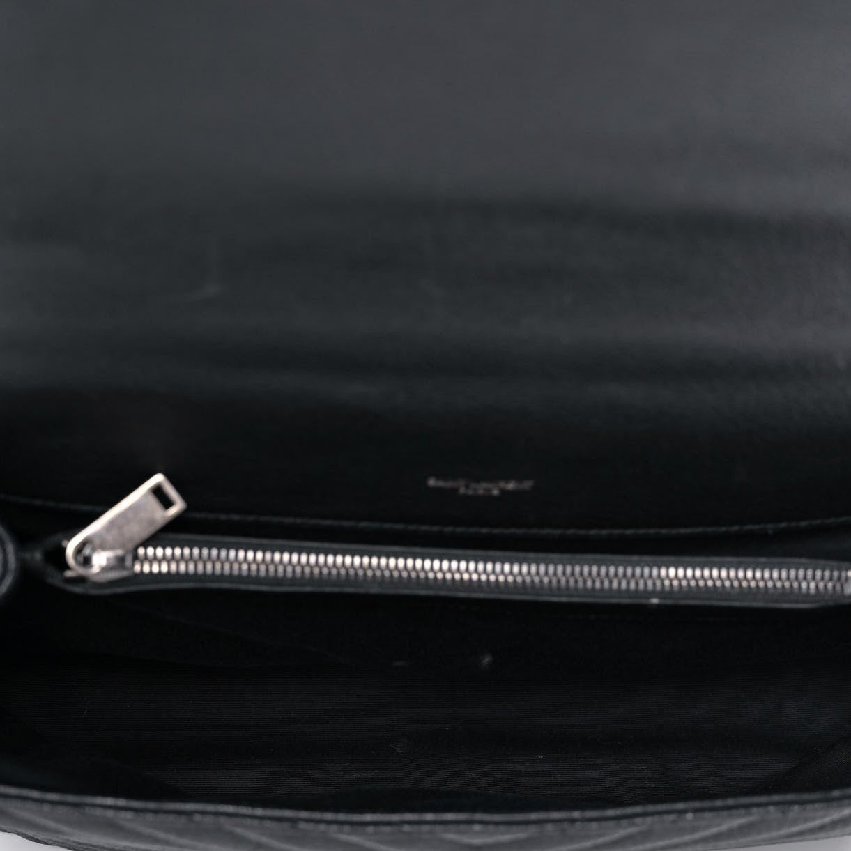 Sheepskin Matelasse Chevron Monogram Large College Satchel Black