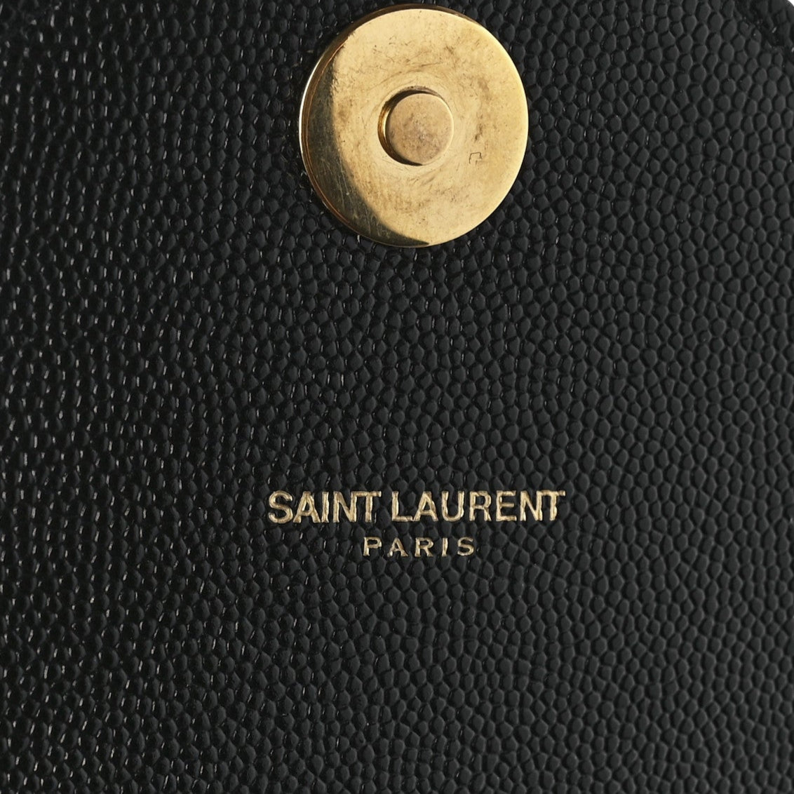 Grain De Poudre Matelasse Chevron Large Monogram Satchel Black