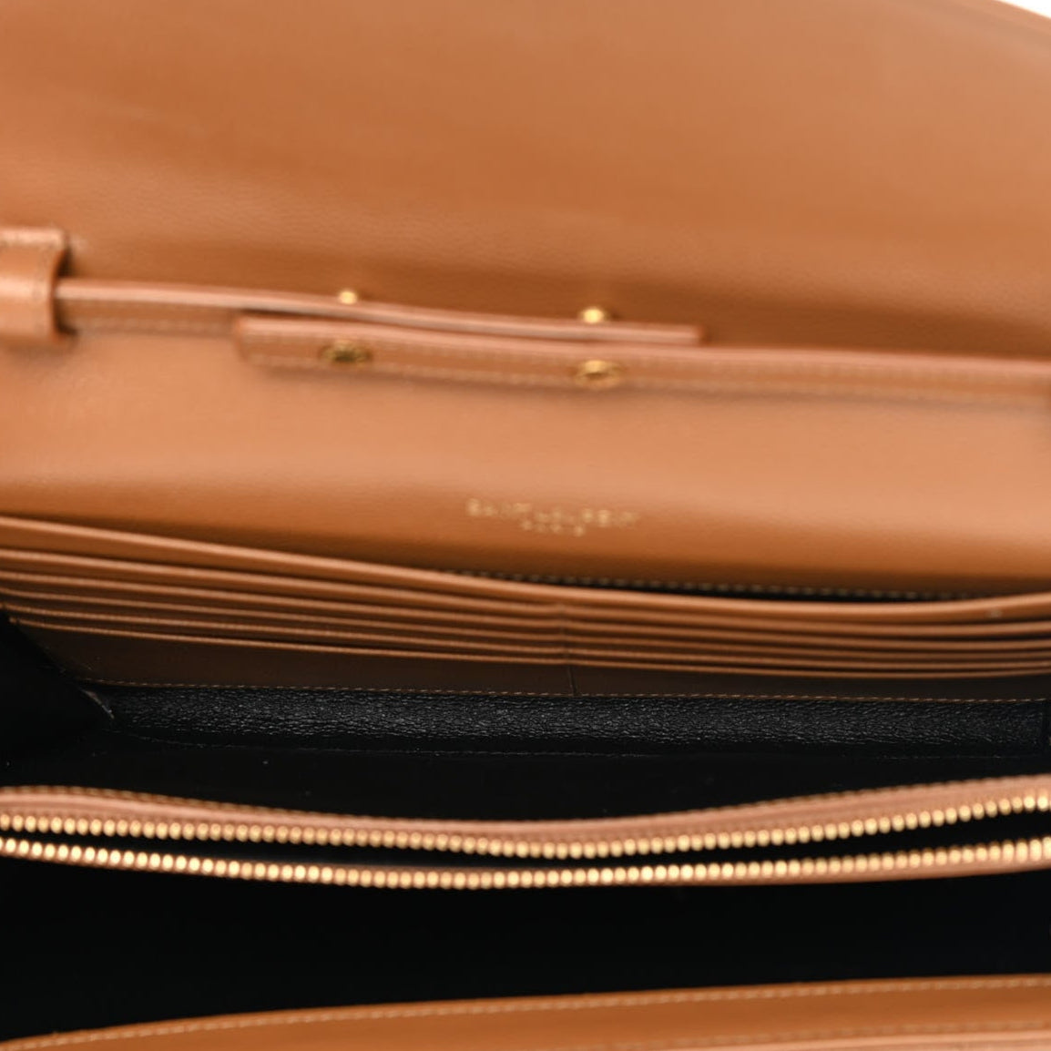 Grain De Poudre Matelasse Chevron Monogram Chain Wallet Dark Natural