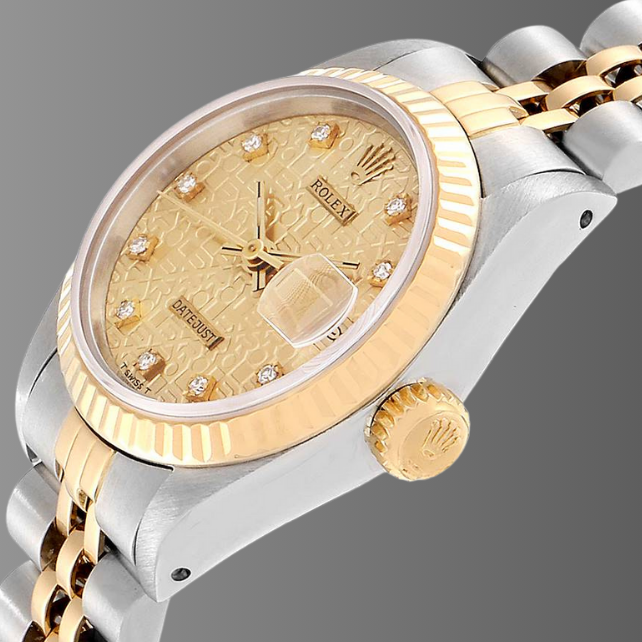 Rolex Datejust 26mm Steel Yellow Gold Diamond Dial  Watch