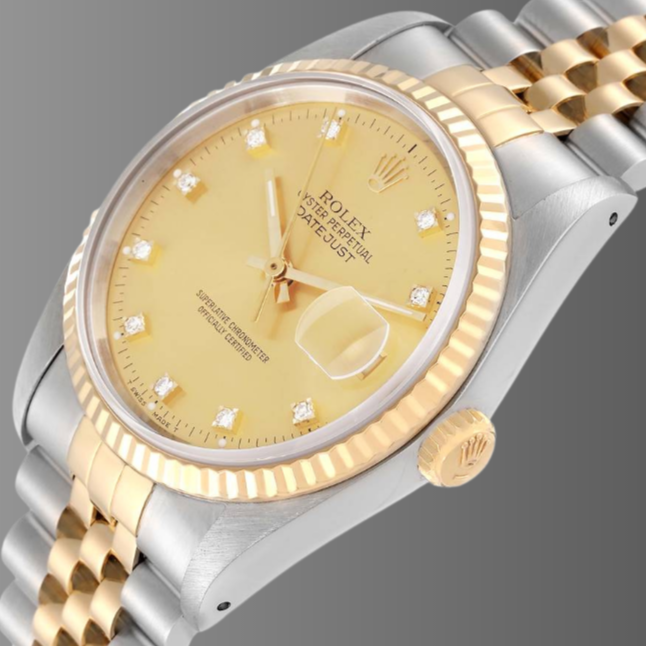 Rolex Datejust 31mm Midsize Diamond Dial Steel Yellow Gold Watch