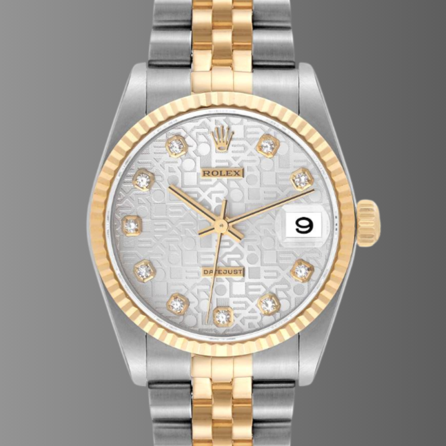 Rolex Datejust Midsize 31 Steel Yellow Gold Diamond Watch