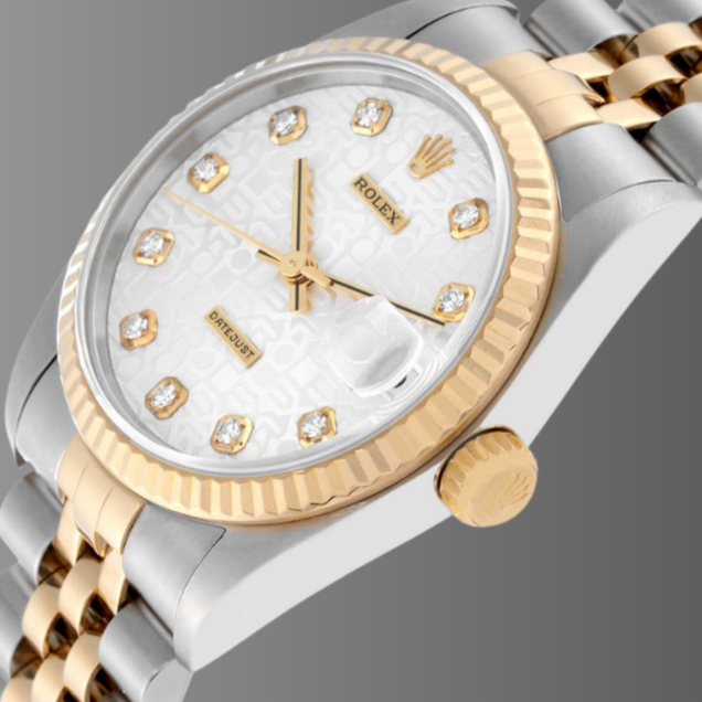 Rolex Datejust Midsize 31 Steel Yellow Gold Diamond Watch