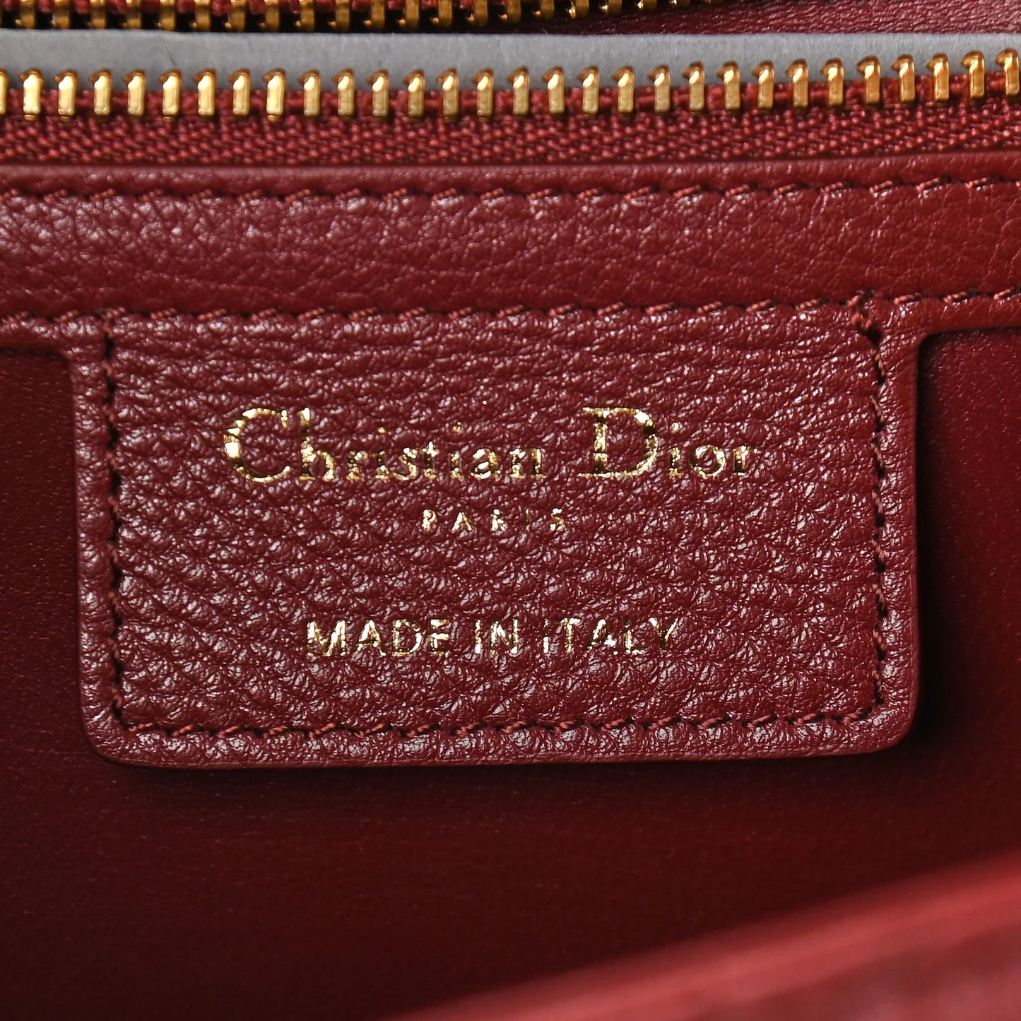 Calfskin Cannage Medium Caro Bag Brick Red