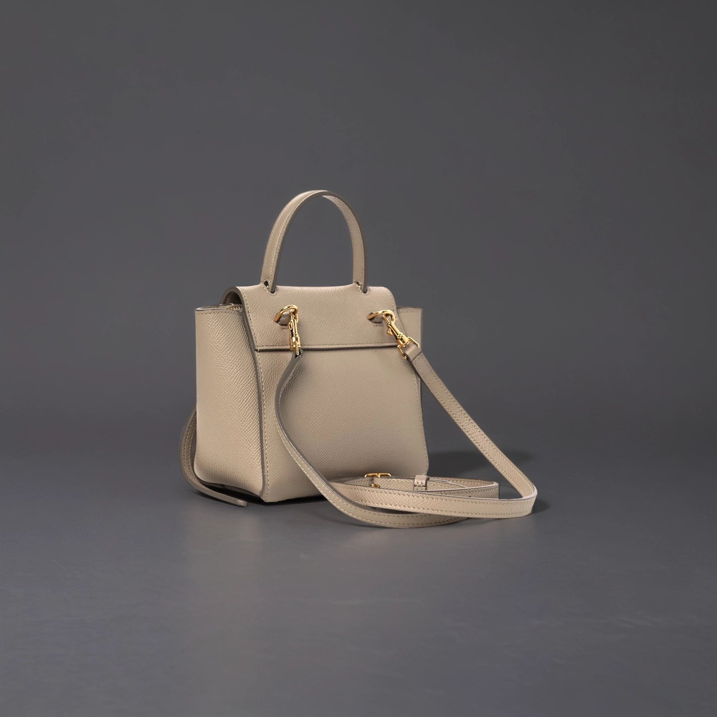 Grained Calfskin Pico Belt Bag Light Taupe