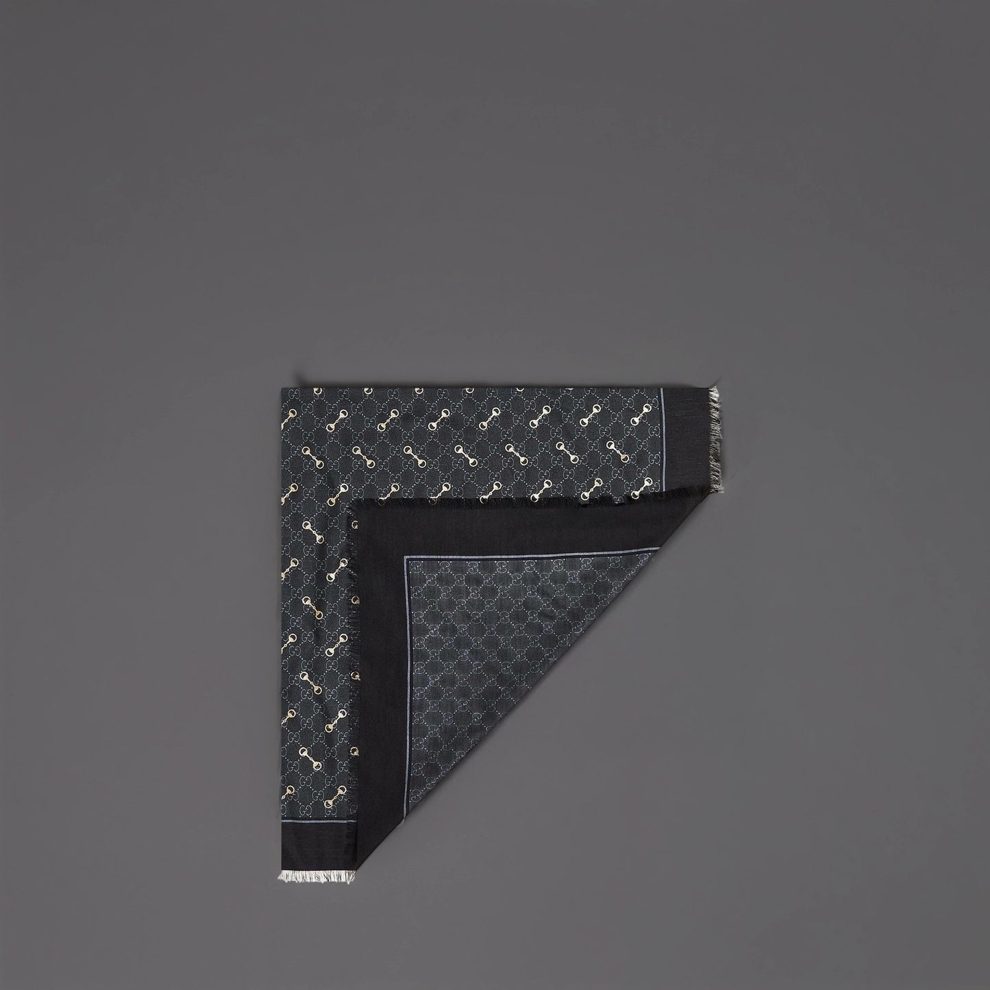 Gucci GG and Horsebit silk-blend scarf