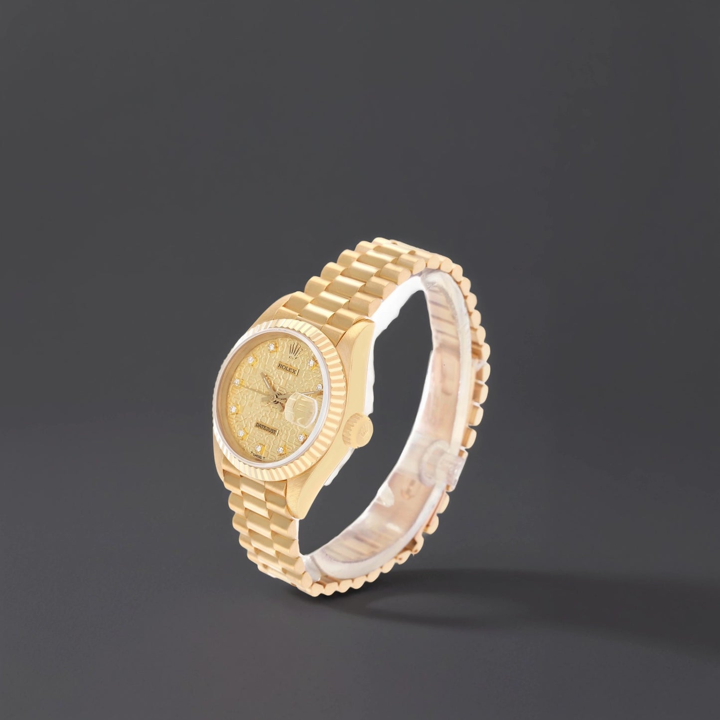 Rolex President Datejust 26 Yellow Gold Anniversary Diamond Dial Ladies Watch