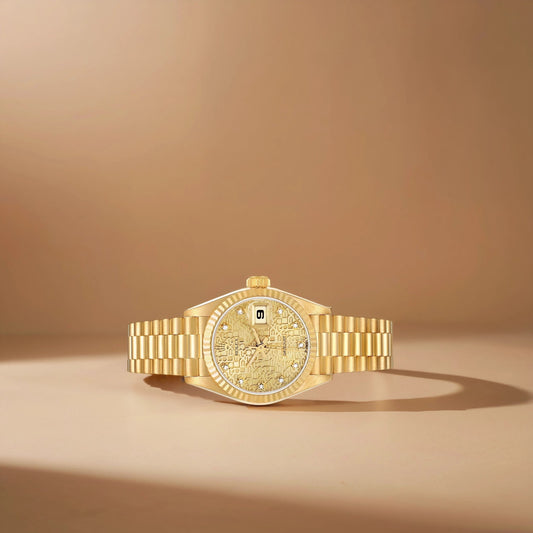 Rolex President Datejust 26 Yellow Gold Anniversary Diamond Dial Ladies Watch