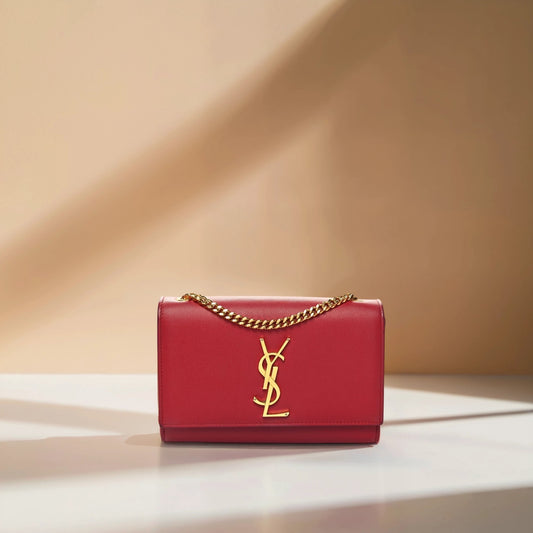 Grain De Poudre Small Monogram Kate Satchel Red