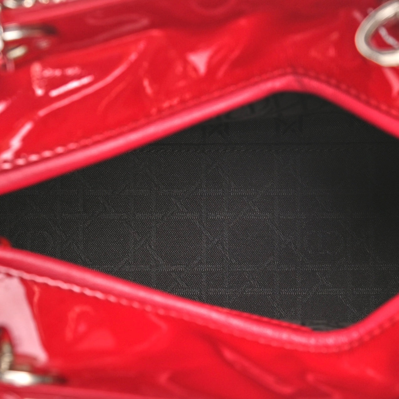 Patent Cannage Medium Lady Dior Red