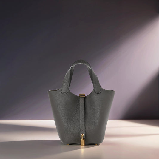 Taurillon Clemence Picotin Lock 18 PM Gris Meyer