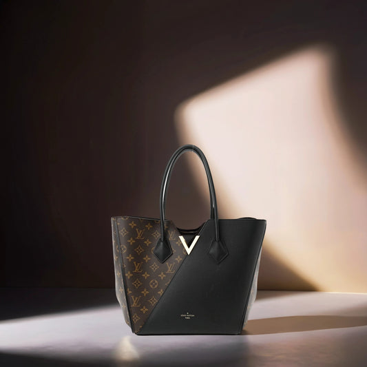 Calfskin Monogram Kimono Tote Black