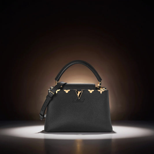 Taurillon Embellished Flower Crown Capucines MM Black