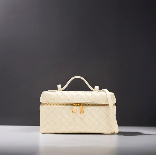 Calfskin Intrecciato Bang Bang Vanity Case Light Beige