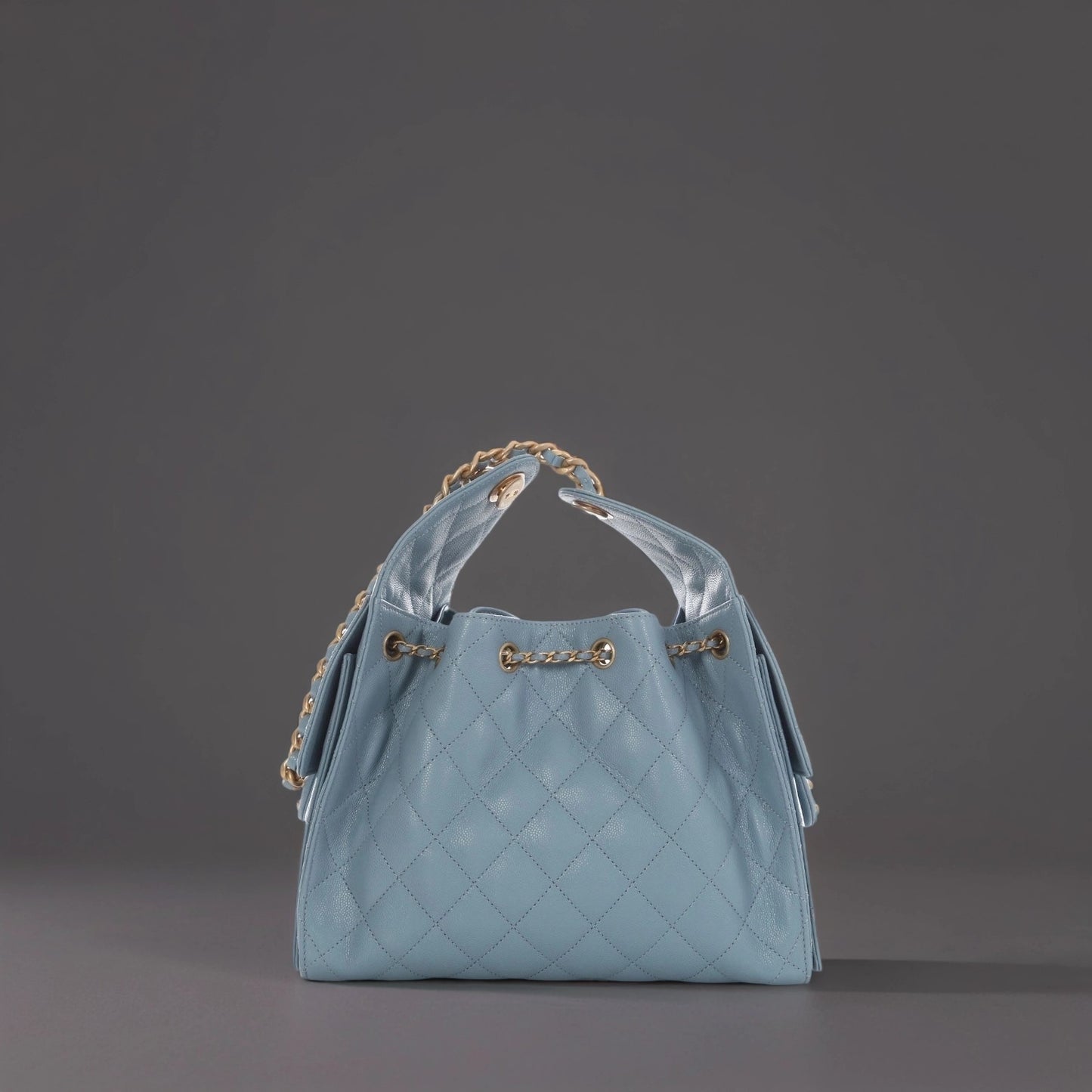 Caviar Quilted Small Chanel 25 Handbag Blue