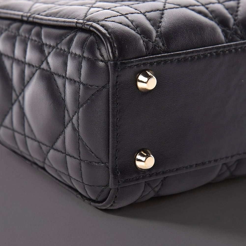 Lambskin Cannage Mini Lady Dior Black