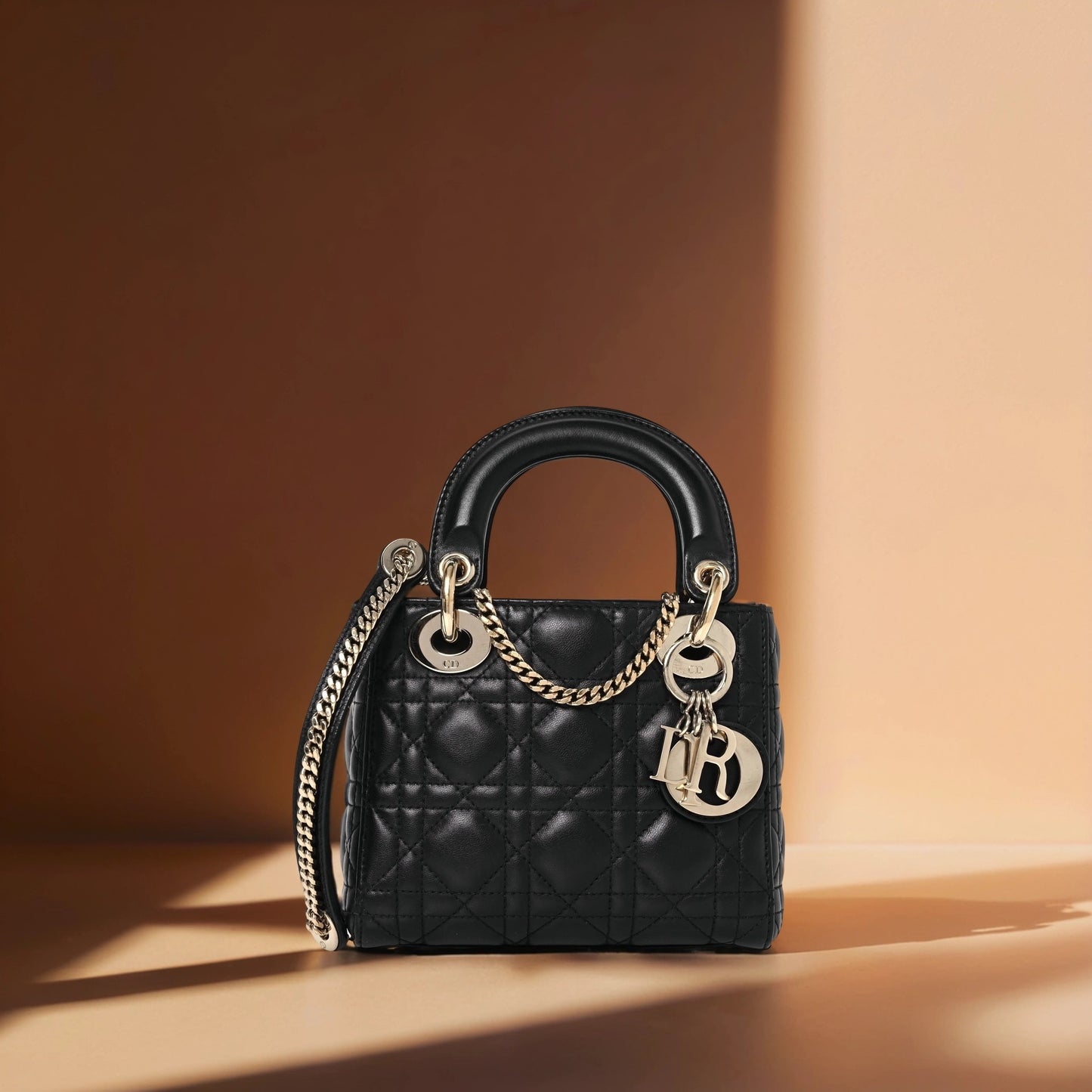 Lambskin Cannage Mini Lady Dior Black