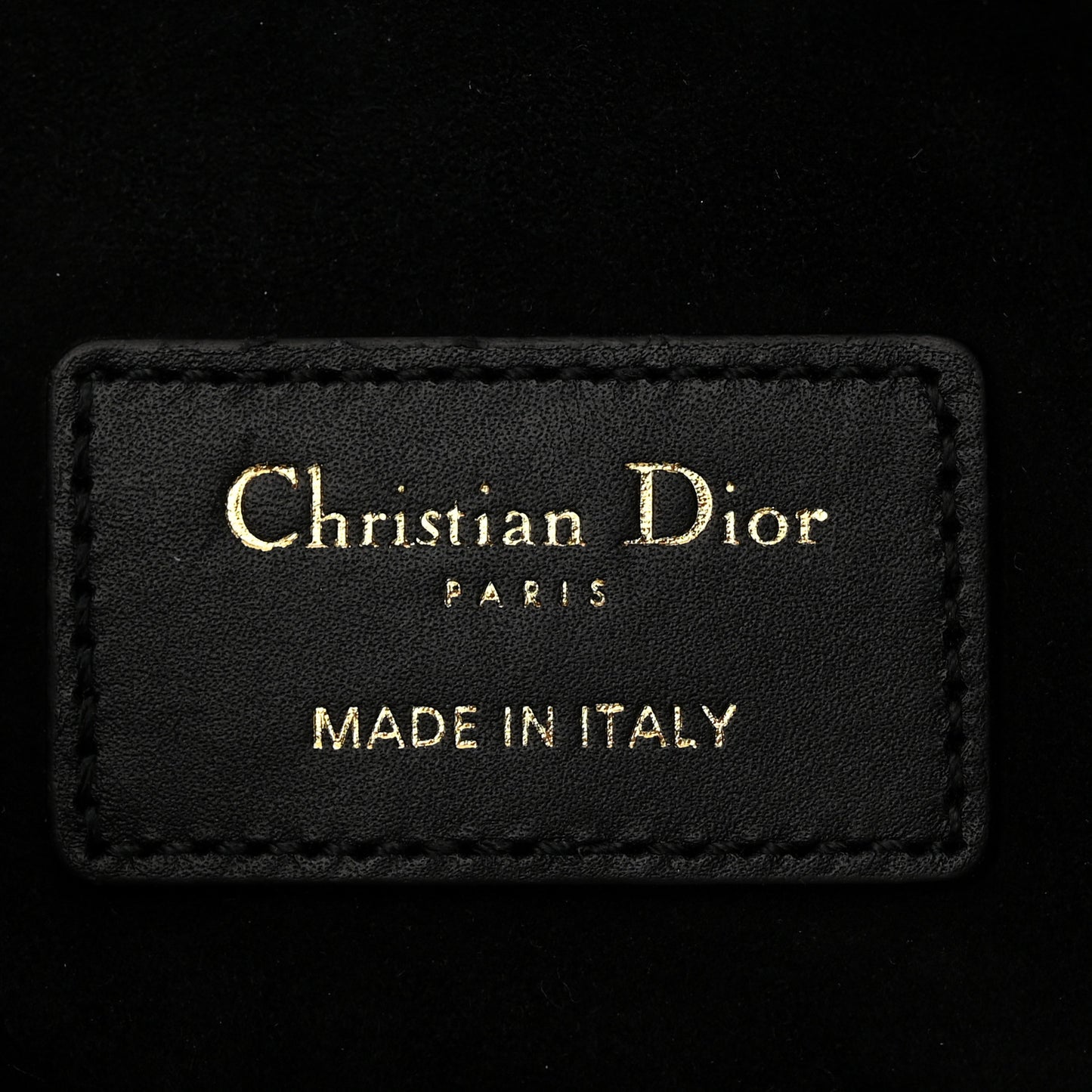 Calfskin CD Embossed Medium C'est Chain Bucket Bag Black