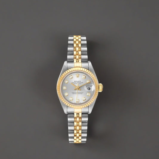 Rolex Datejust 26mm Steel Yellow Gold Slate Diamond Dial  Watch