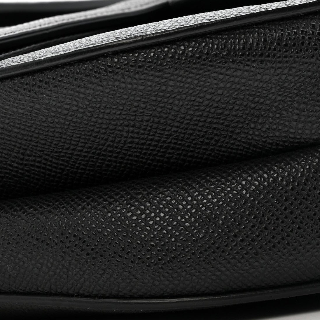 Grained Calfskin Saddle Bag Black