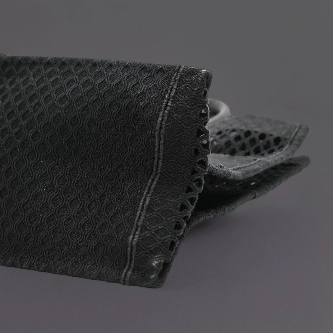 Mesh Embroidered Book Tote Black