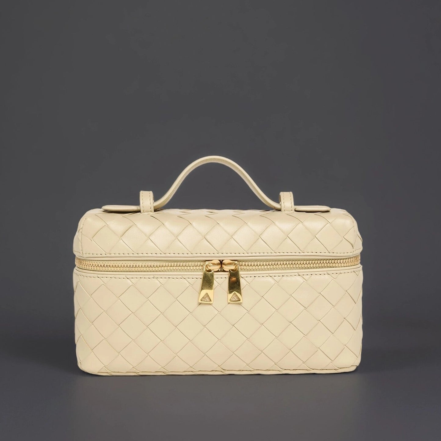 Calfskin Intrecciato Bang Bang Vanity Case Light Beige