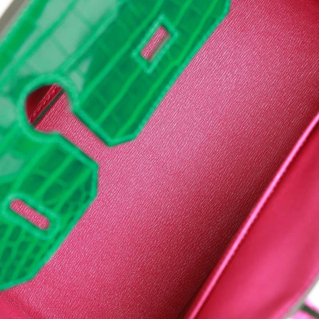 Birkin 30 Niloticus Crocodile Hermès Emerald Rose Scheherazade