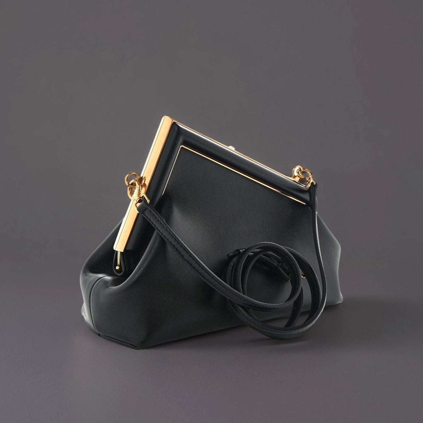 Shiny Nappa Small Fendi First Black