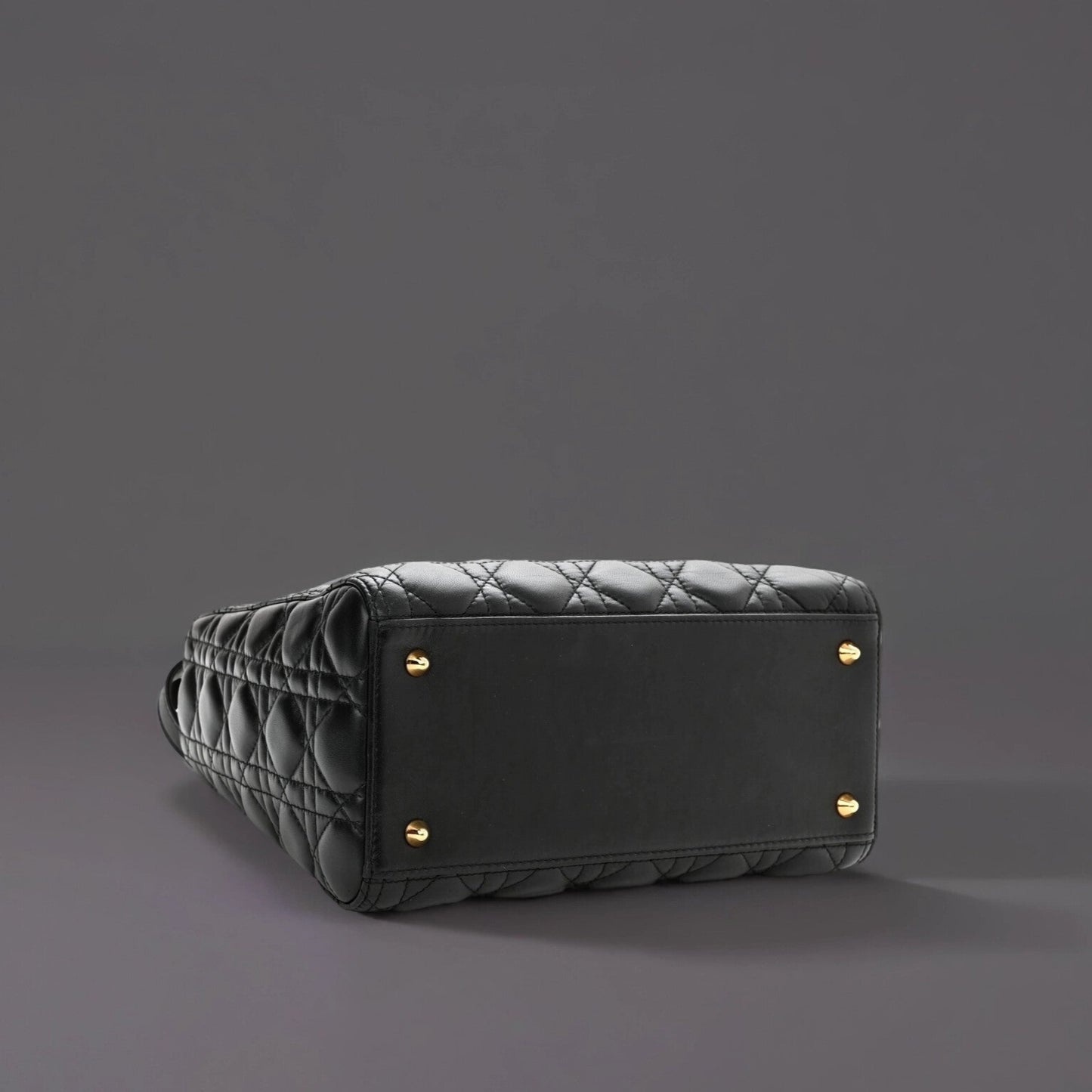 Lambskin Cannage Medium Lady Dior Black