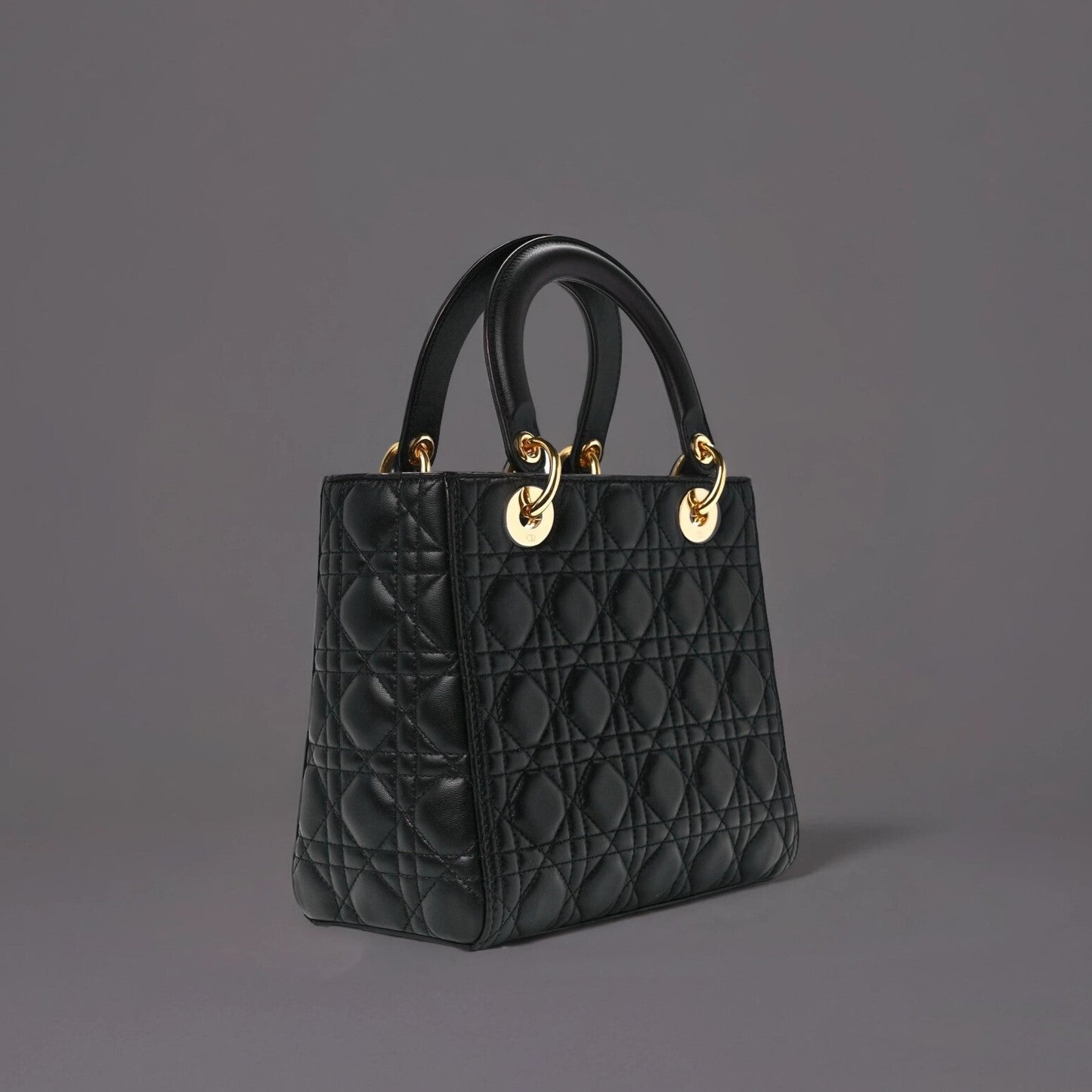 Lambskin Cannage Medium Lady Dior Black