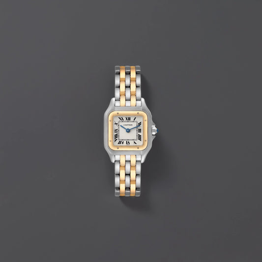 Cartier Panthere Steel Yellow Gold Two Row Ladies Watch