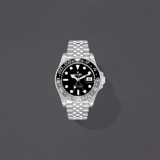 Rolex GMT Master II Black Gray Bruce Wayne Bezel Mens Watch