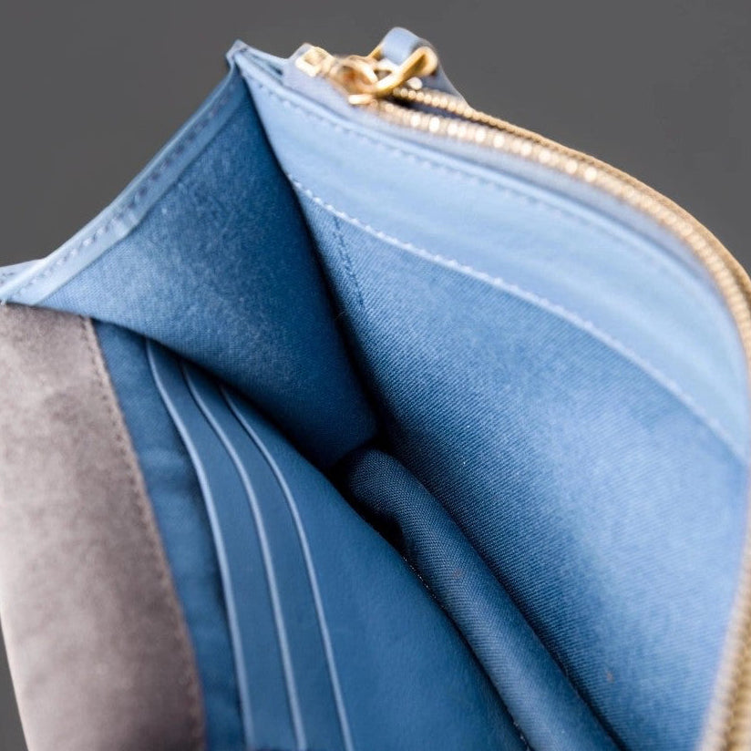 Vitello Flamingo Tube Wallet on Chain Light Blue