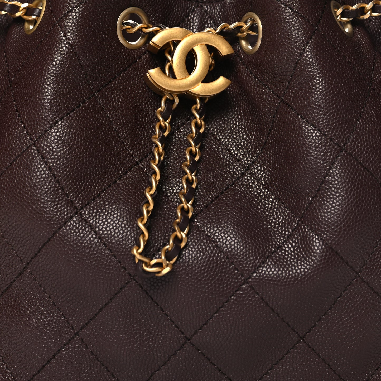 Caviar Quilted Small Chanel 25 Handbag Dark Brown