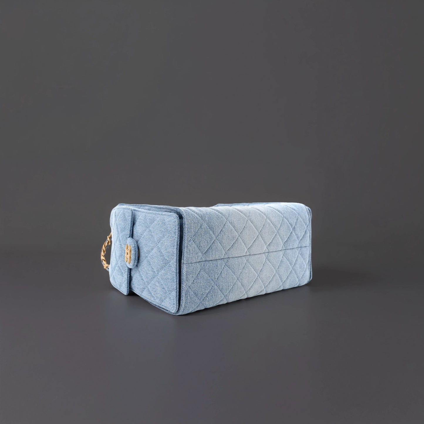 Denim Quilted Small Chanel 25 Handbag Blue