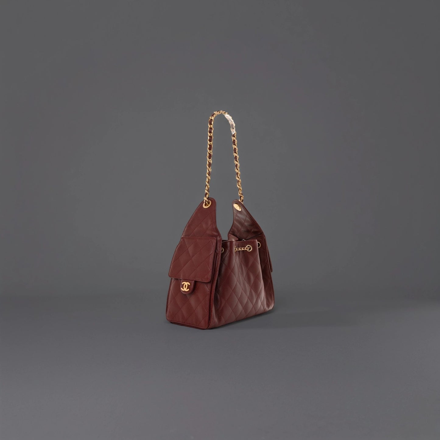 Washed Denim Quilted Small Chanel 25 Handbag Black