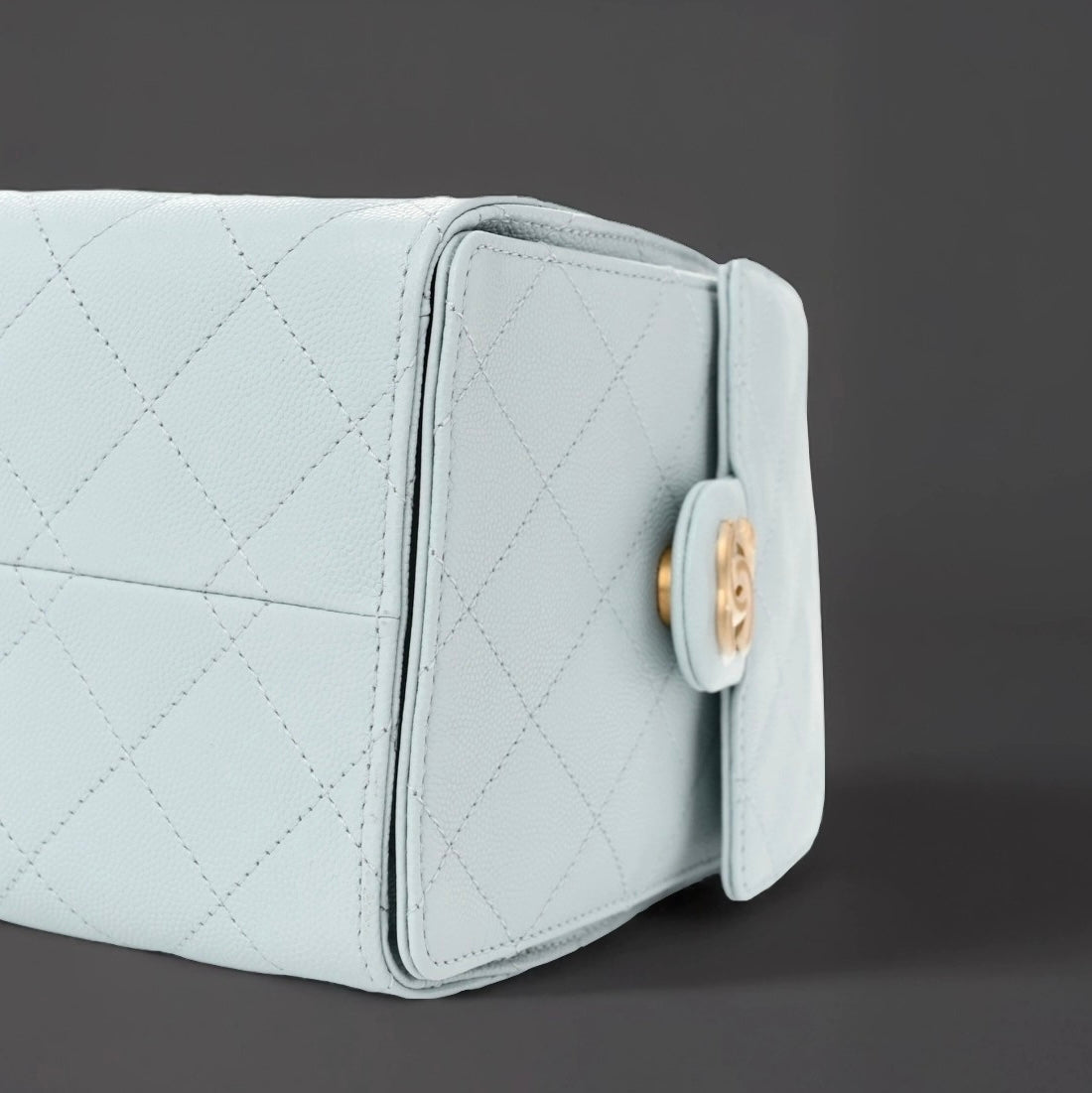 Caviar Quilted Small Chanel 25 Handbag Light Blue