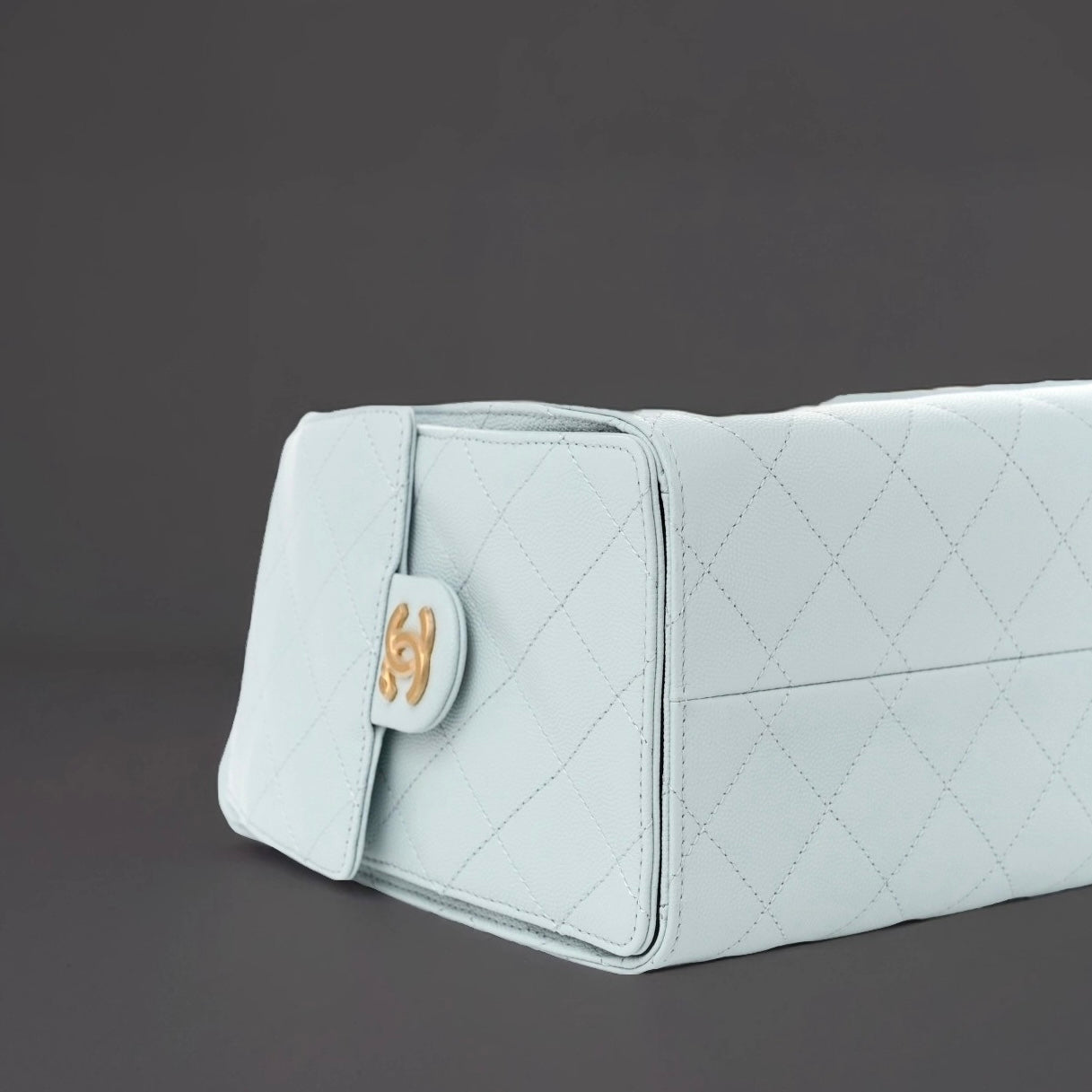 Caviar Quilted Small Chanel 25 Handbag Light Blue